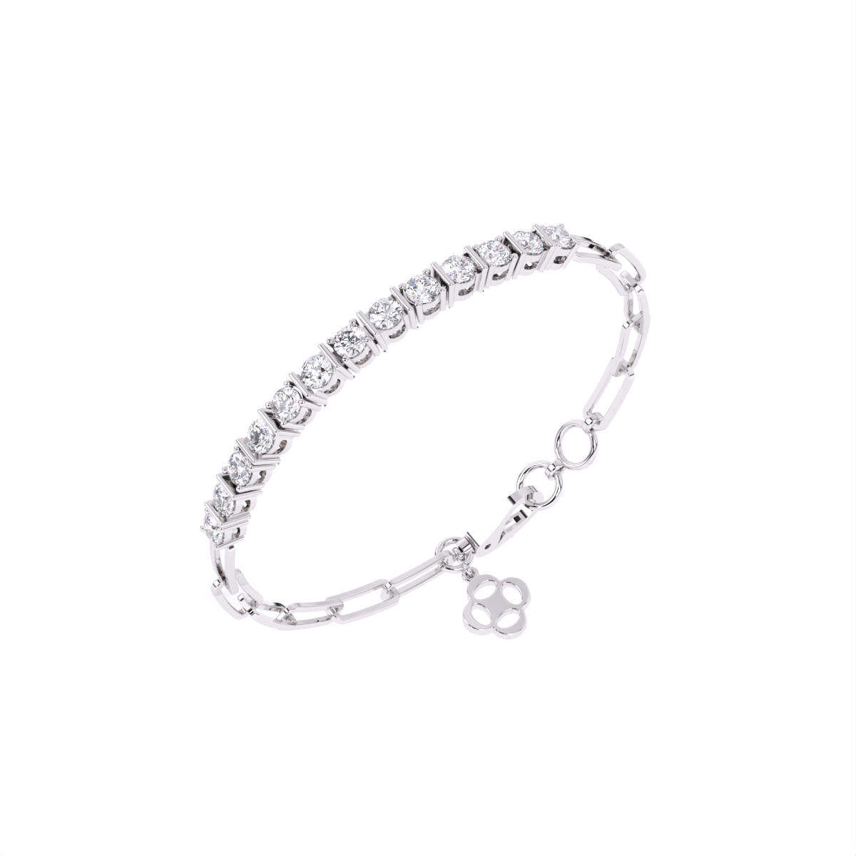 Round lab Diamond Gold Bracelet